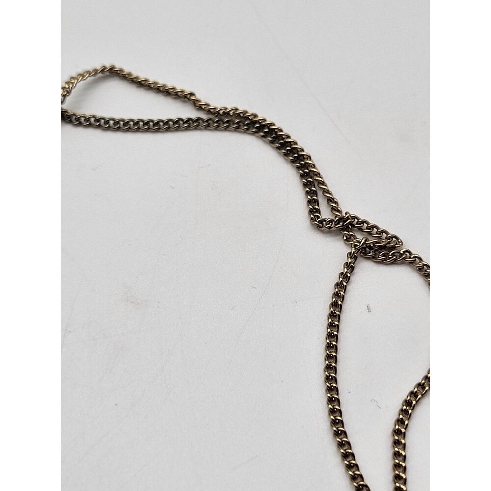 Gold Tone Horn Pendant Necklace Crescent Moon - Picture 9 of 9